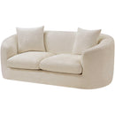 Meridian Penelope Beige Chenille Fabric Loveseat IMAGE 8