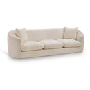 Meridian Penelope Beige Chenille Fabric Sofa IMAGE 1