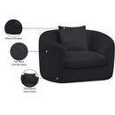 Meridian Penelope Black Chenille Fabric Chair IMAGE 13