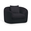 Meridian Penelope Black Chenille Fabric Chair IMAGE 1