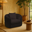 Meridian Penelope Black Chenille Fabric Chair IMAGE 2