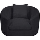 Meridian Penelope Black Chenille Fabric Chair IMAGE 6