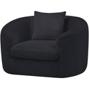 Meridian Penelope Black Chenille Fabric Chair IMAGE 7