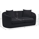  Manufacturer Color_Black -- Penelope 66.5" Black Chenille Fabric Upholstered Loveseat IMAGE 14