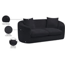  Manufacturer Color_Black -- Penelope 66.5" Black Chenille Fabric Upholstered Loveseat IMAGE 15