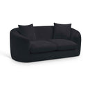 Meridian Penelope Black Chenille Fabric Loveseat IMAGE 1