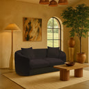 Meridian Penelope Black Chenille Fabric Loveseat IMAGE 2