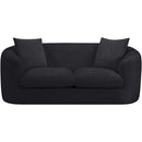 Meridian Penelope Black Chenille Fabric Loveseat IMAGE 3