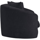  Manufacturer Color_Black -- Penelope 66.5" Black Chenille Fabric Upholstered Loveseat IMAGE 4