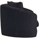 Meridian Penelope Black Chenille Fabric Loveseat IMAGE 4