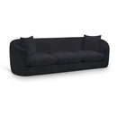Meridian Penelope Black Chenille Fabric Sofa IMAGE 1