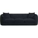 Meridian Penelope Black Chenille Fabric Sofa IMAGE 2
