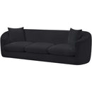Meridian Penelope Black Chenille Fabric Sofa IMAGE 5