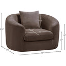 Meridian Penelope Brown Chenille Fabric Chair IMAGE 12
