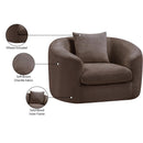 Meridian Penelope Brown Chenille Fabric Chair IMAGE 13