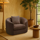 Meridian Penelope Brown Chenille Fabric Chair IMAGE 2
