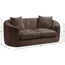 Meridian Penelope Brown Chenille Fabric Loveseat IMAGE 14