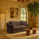  Manufacturer Color_Brown -- Penelope 66.5" Brown Chenille Fabric Upholstered Loveseat IMAGE 2