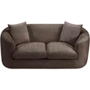 Meridian Penelope Brown Chenille Fabric Loveseat IMAGE 6
