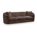 Meridian Penelope Brown Chenille Fabric Sofa IMAGE 1
