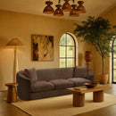 Meridian Penelope Brown Chenille Fabric Sofa IMAGE 2