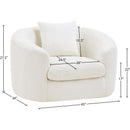 Meridian Penelope Cream Chenille Fabric Chair IMAGE 12