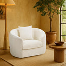Meridian Penelope Cream Chenille Fabric Chair IMAGE 2