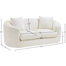  Manufacturer Color_Cream -- Penelope 66.5" Cream Chenille Fabric Upholstered Loveseat IMAGE 14