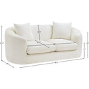 Meridian Penelope Cream Chenille Fabric Loveseat IMAGE 14