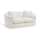 Manufacturer Color_Cream -- Penelope 66.5" Cream Chenille Fabric Upholstered Loveseat IMAGE 1