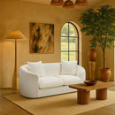 Meridian Penelope Cream Chenille Fabric Loveseat IMAGE 2