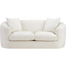  Manufacturer Color_Cream -- Penelope 66.5" Cream Chenille Fabric Upholstered Loveseat IMAGE 3