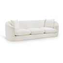 Meridian Penelope Cream Chenille Fabric Sofa IMAGE 1