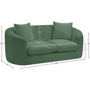 Meridian Penelope Green Chenille Fabric Loveseat IMAGE 14
