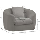  Manufacturer Color_Grey -- Penelope Grey Chenille Fabric Upholstered Chair IMAGE 12