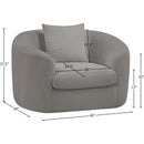 Meridian Penelope Grey Chenille Fabric Chair IMAGE 12