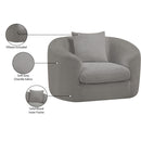 Meridian Penelope Grey Chenille Fabric Chair IMAGE 13