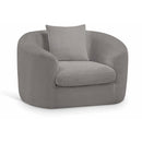 Meridian Penelope Grey Chenille Fabric Chair IMAGE 1