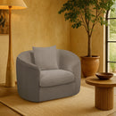 Meridian Penelope Grey Chenille Fabric Chair IMAGE 2