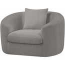 Meridian Penelope Grey Chenille Fabric Chair IMAGE 8
