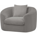  Manufacturer Color_Grey -- Penelope Grey Chenille Fabric Upholstered Chair IMAGE 8