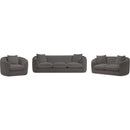Meridian Penelope Grey Chenille Fabric Loveseat IMAGE 11