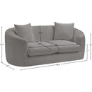 Meridian Penelope Grey Chenille Fabric Loveseat IMAGE 14
