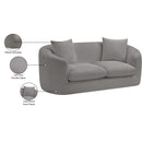  Manufacturer Color_Grey -- Penelope 66.5" Grey Chenille Fabric Upholstered Loveseat IMAGE 15