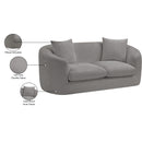 Meridian Penelope Grey Chenille Fabric Loveseat IMAGE 15