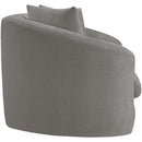 Meridian Penelope Grey Chenille Fabric Loveseat IMAGE 4