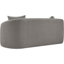 Meridian Penelope Grey Chenille Fabric Loveseat IMAGE 7