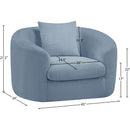 Meridian Penelope Light Blue Chenille Fabric Chair IMAGE 12