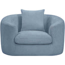 Meridian Penelope Light Blue Chenille Fabric Chair IMAGE 3