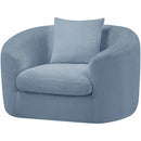 Meridian Penelope Light Blue Chenille Fabric Chair IMAGE 8
